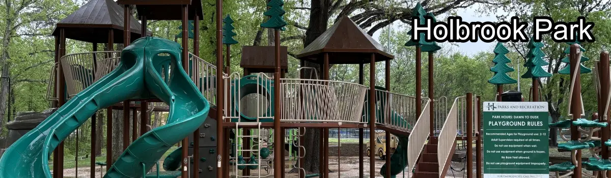 Playground equipment at Holbrook Park in Huntersville, NC