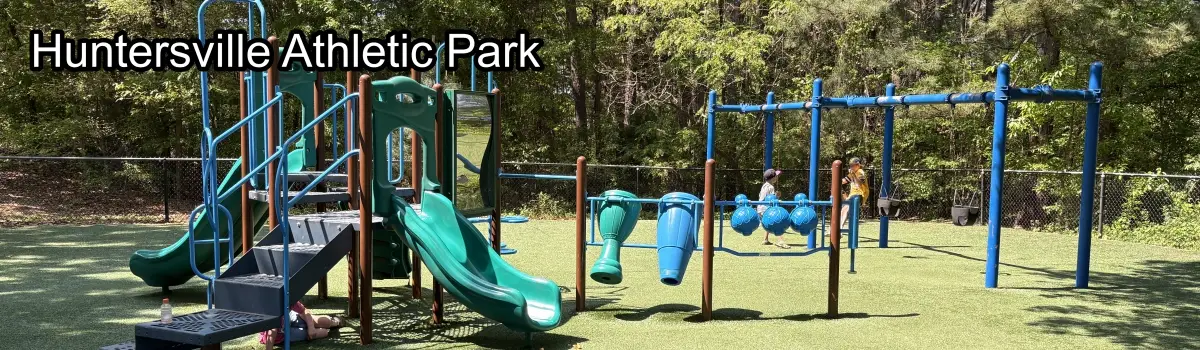 Playground equipment at Huntersville Athletic Park in Huntersville, NC