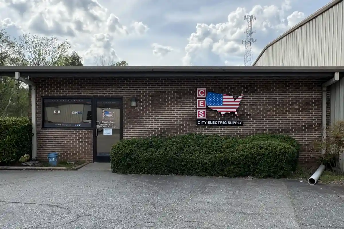City Electric Supply storefront in Huntersville with brick exterior and signage