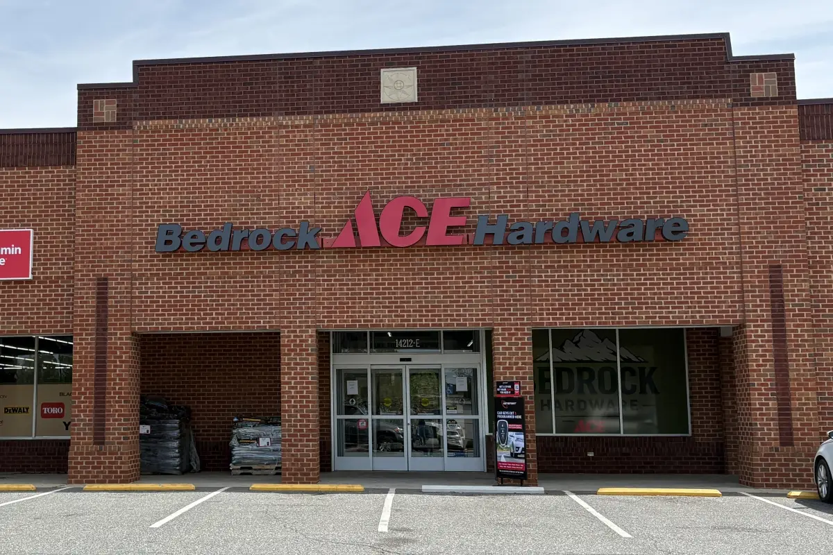 Bedrock Ace Hardware storefront with main entrance