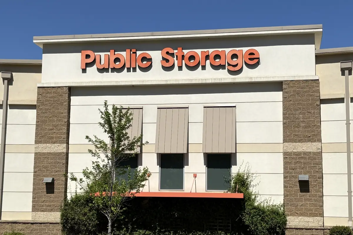 Public Storage facility exterior with building signage