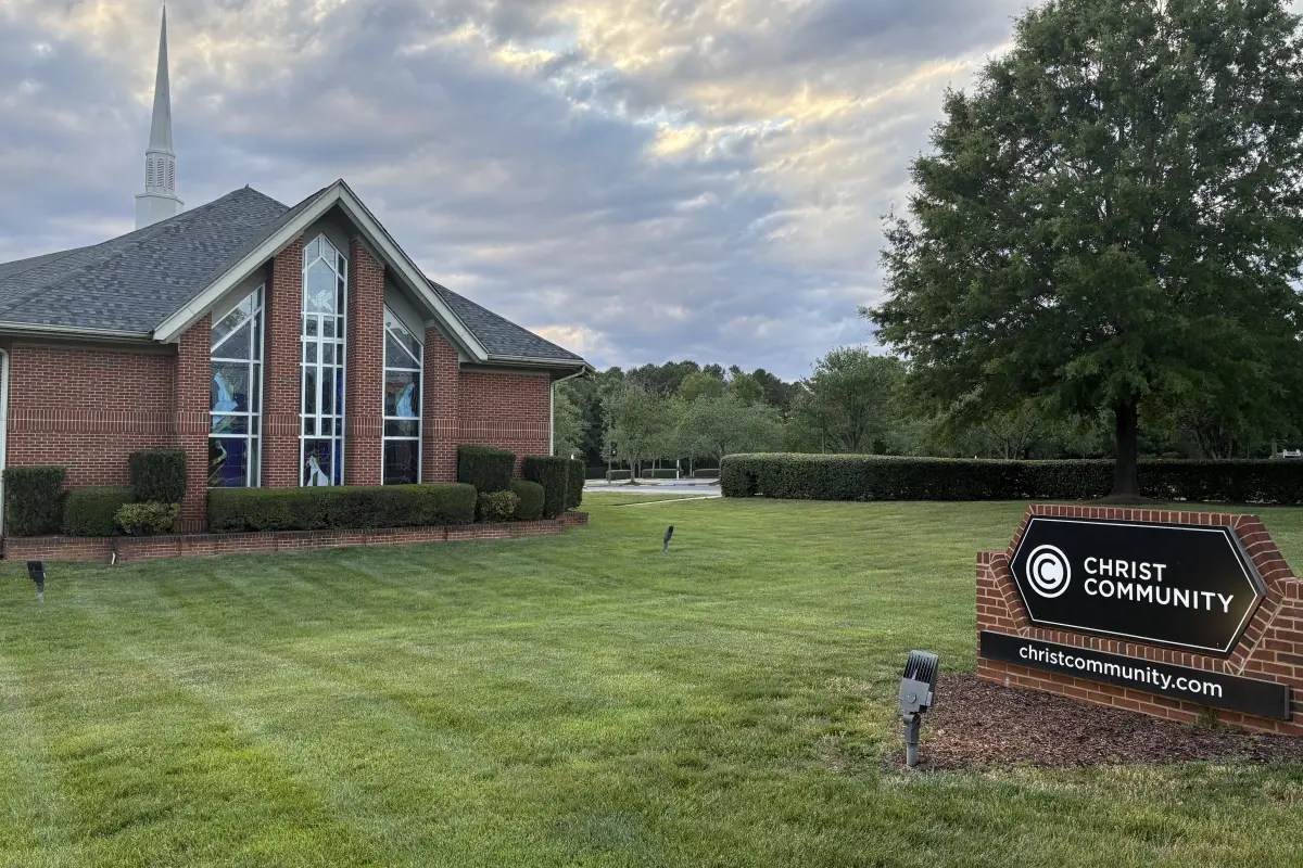 Christ Community Church building and sign