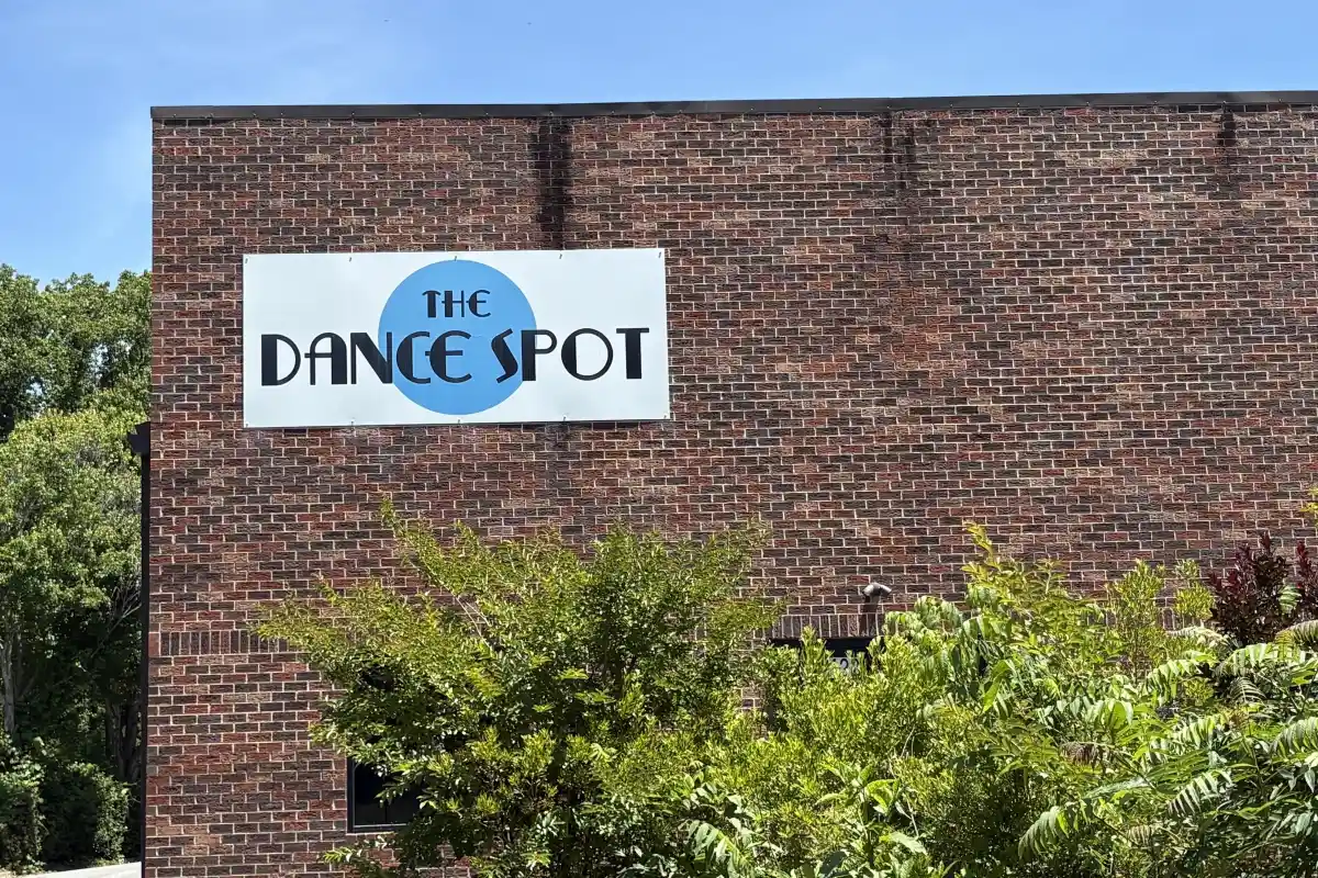 Exterior sign for The Dance Spot dance studio building