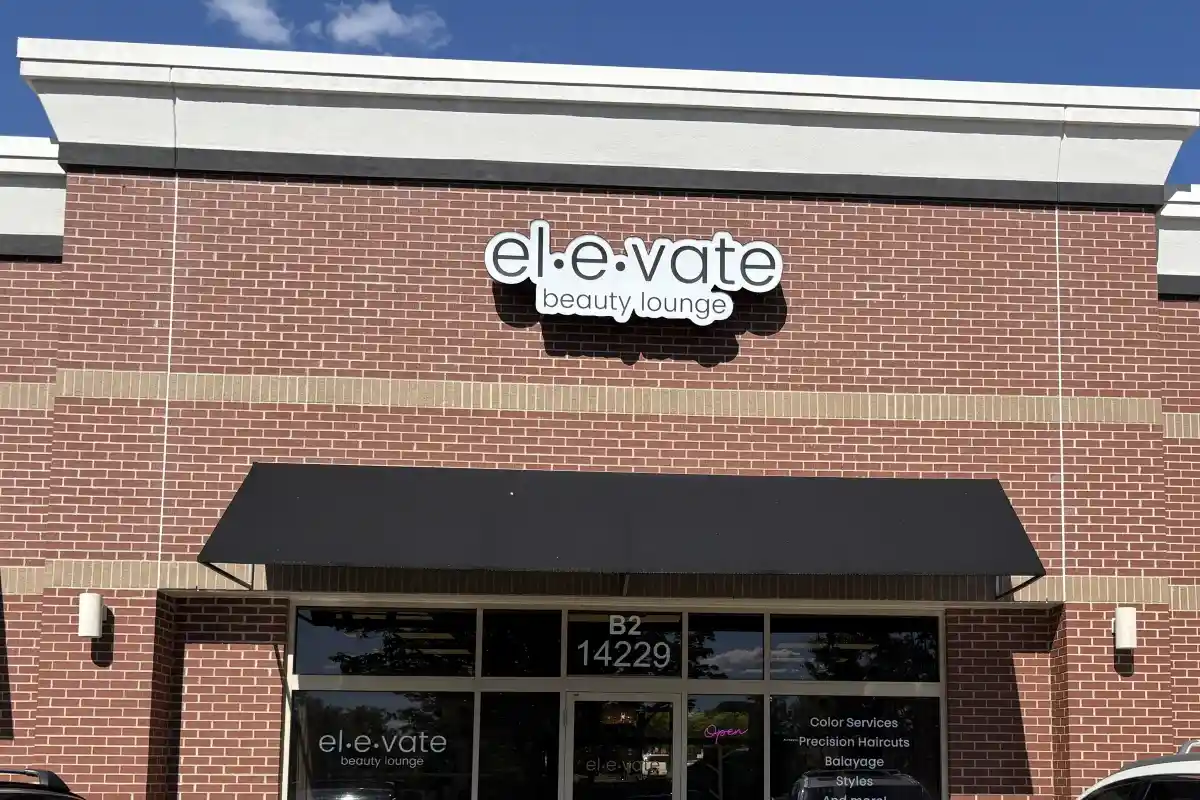 Exterior storefront and signage for Elevate Beauty Lounge