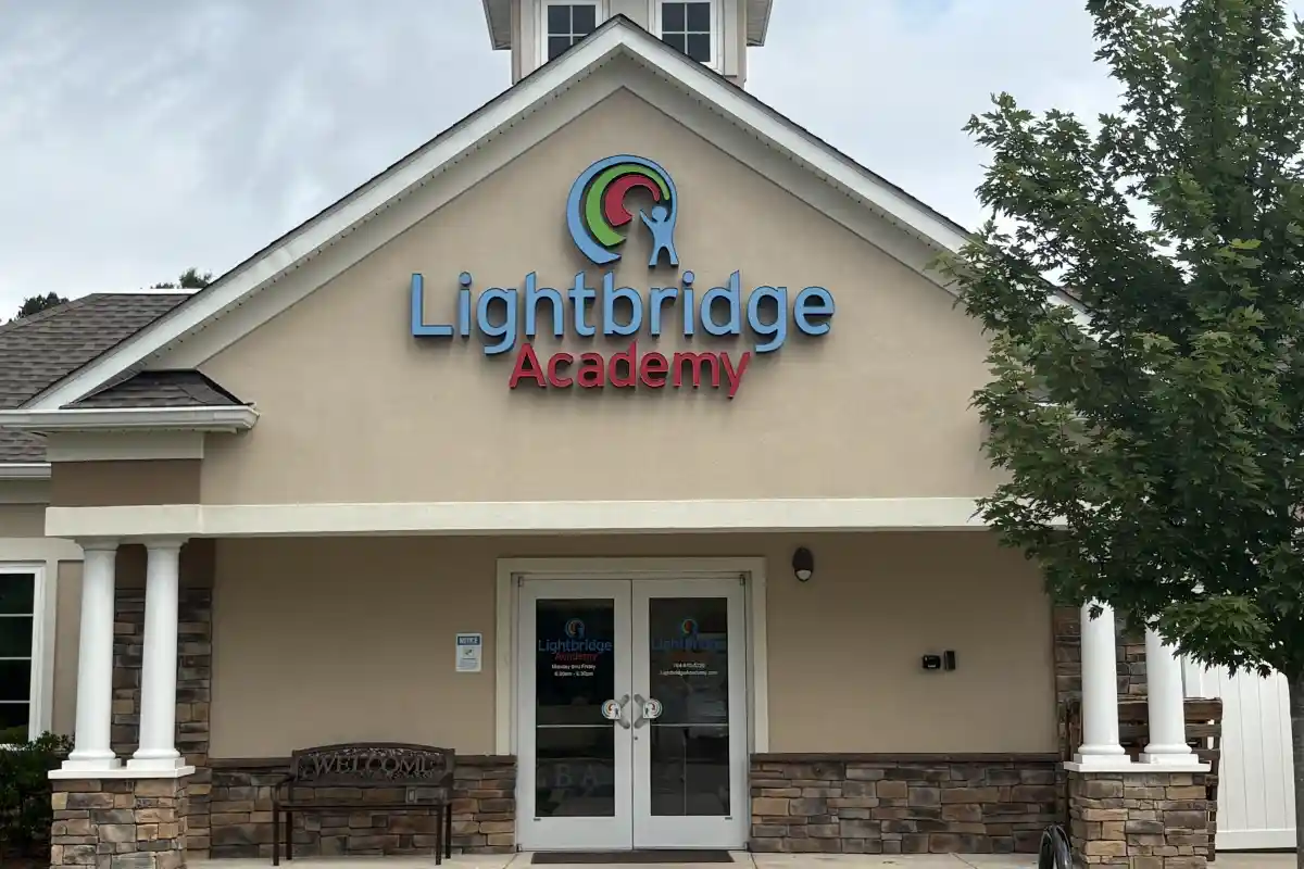 The front entrance to Lightbridge Academy