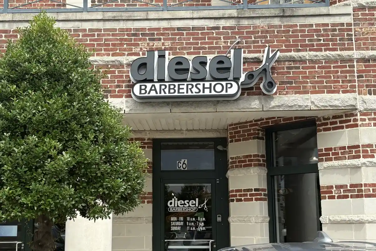 Front entrance to Diesel Barbershop