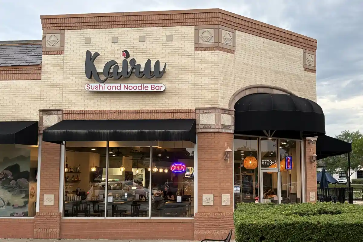Building and sign where Kairu Sushi and Noodle Bar