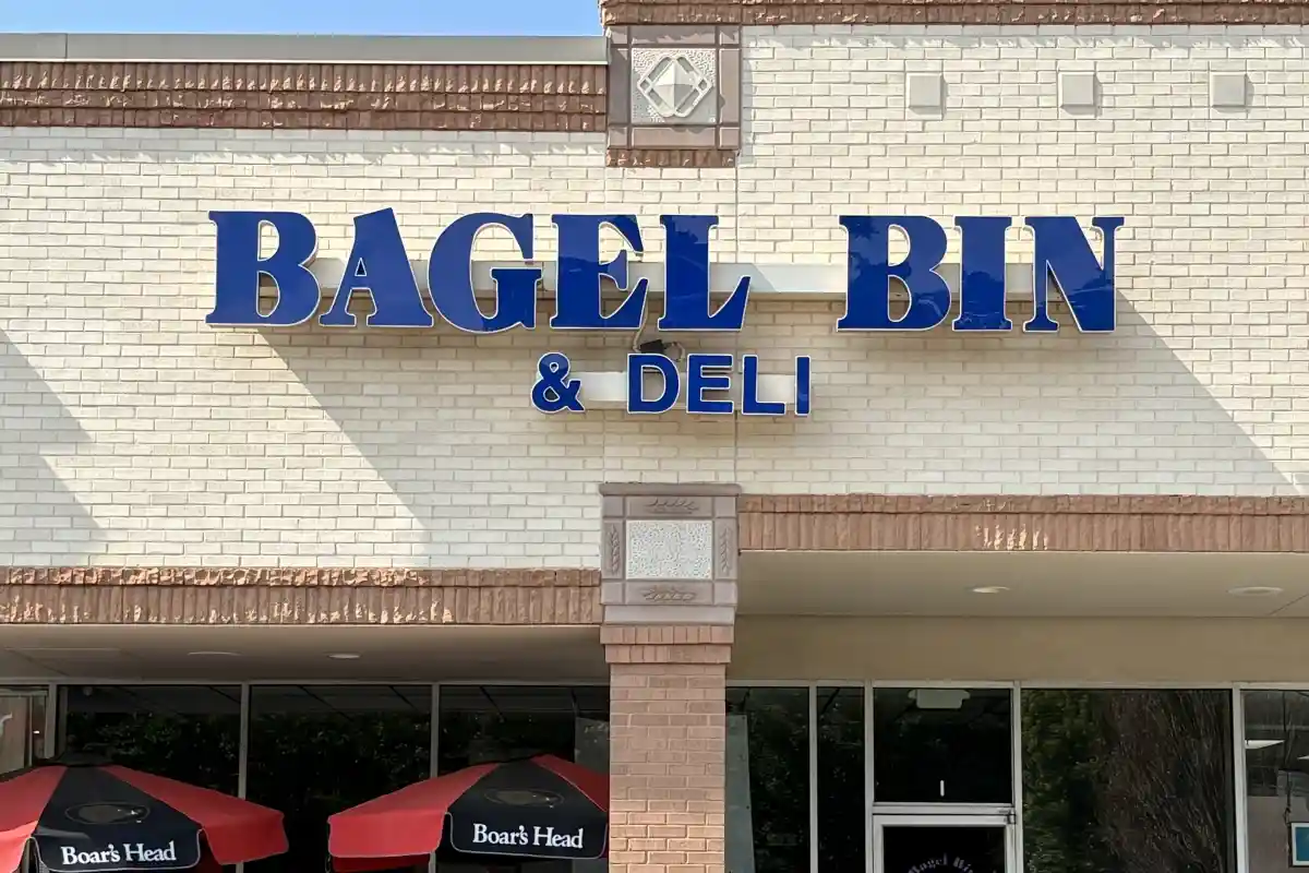 Sign for Bagel Bin & Deli
