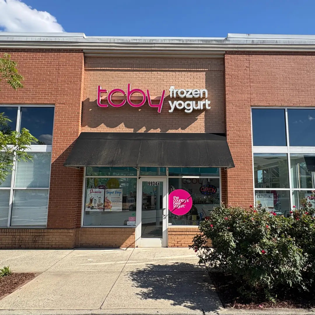 TCBY frozen yogurt shop exterior at Rosedale Shopping Center