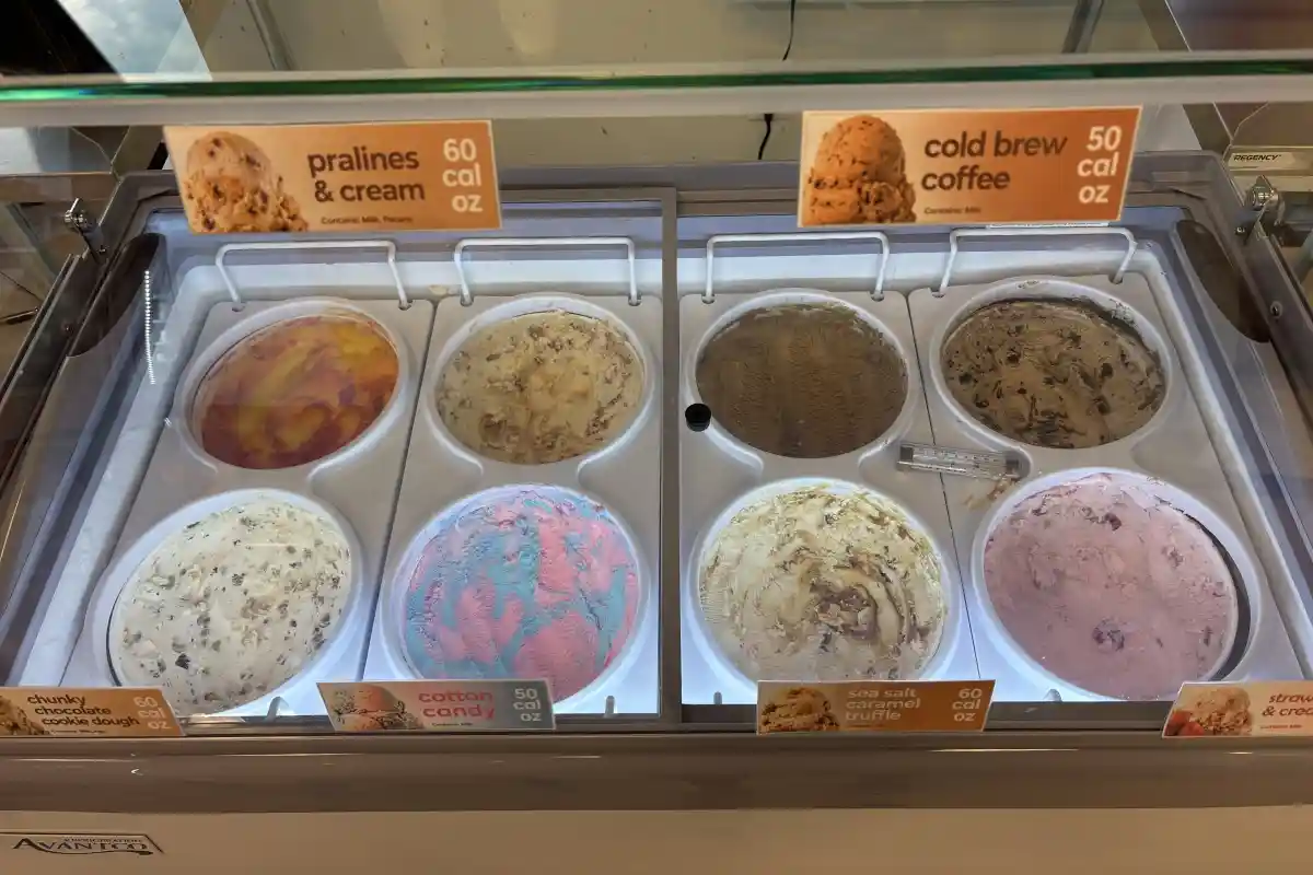8 containers of hand scooped frozen yogurt
