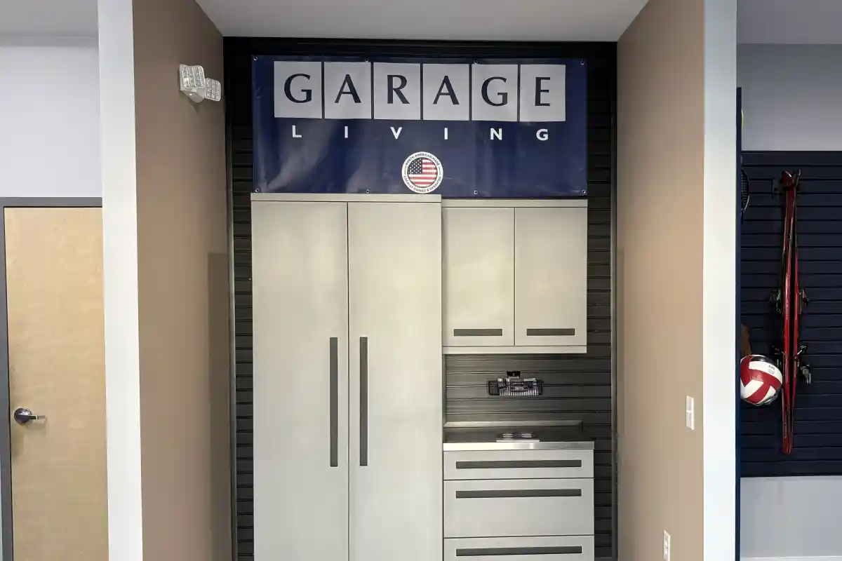 Showroom with branded signage for Garage Living of Charlotte