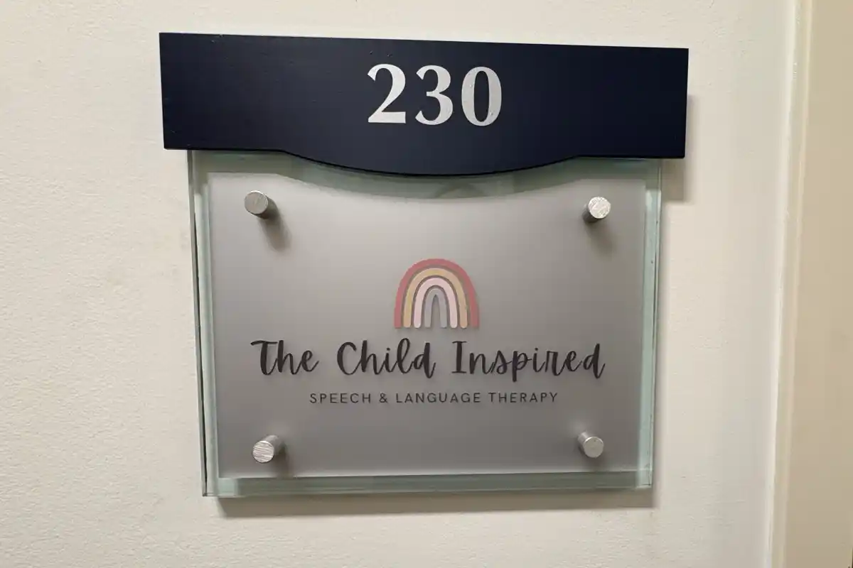 Office door sign for The Child Inspired