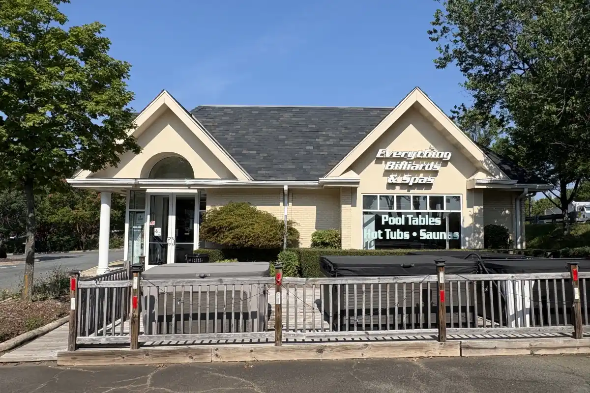 Building exterior of Everything Billards & Spas
