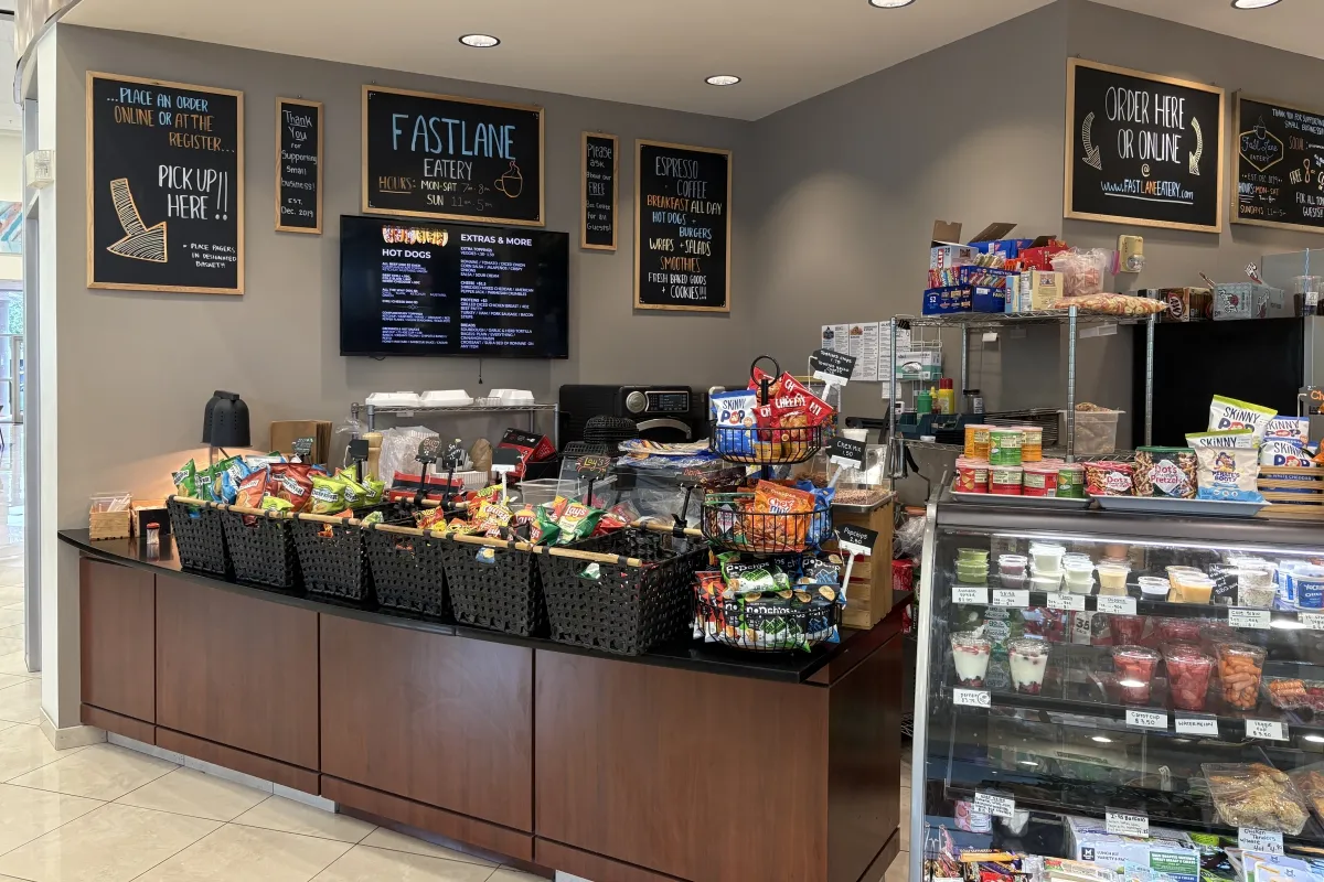 Check out counter at Fast Lane Eatery in Toyota of North Charlotte