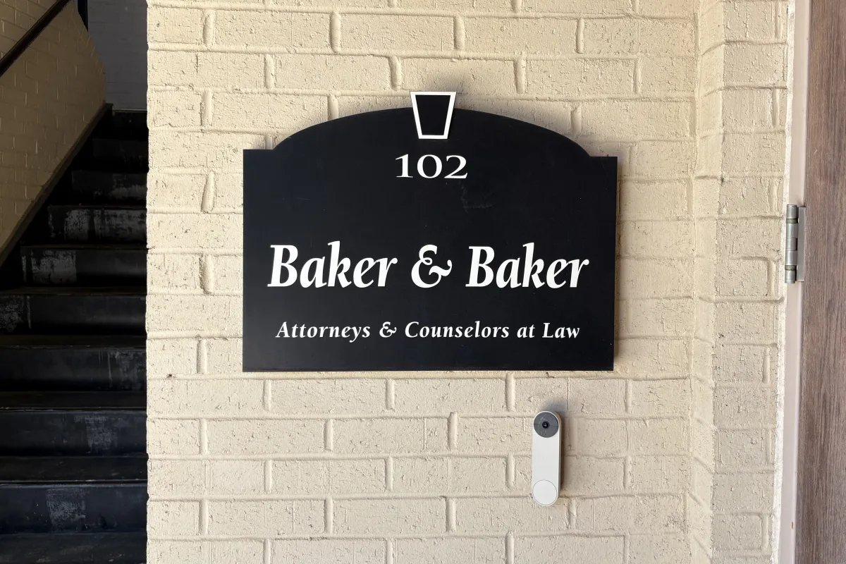 Sign for Baker & Baker Attorneys