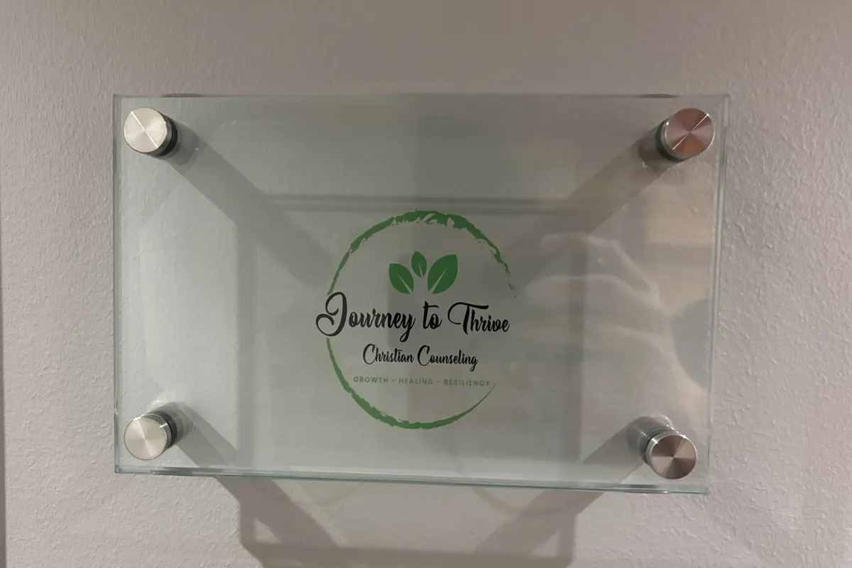 Journey to Thrive Christian Counseling office placard