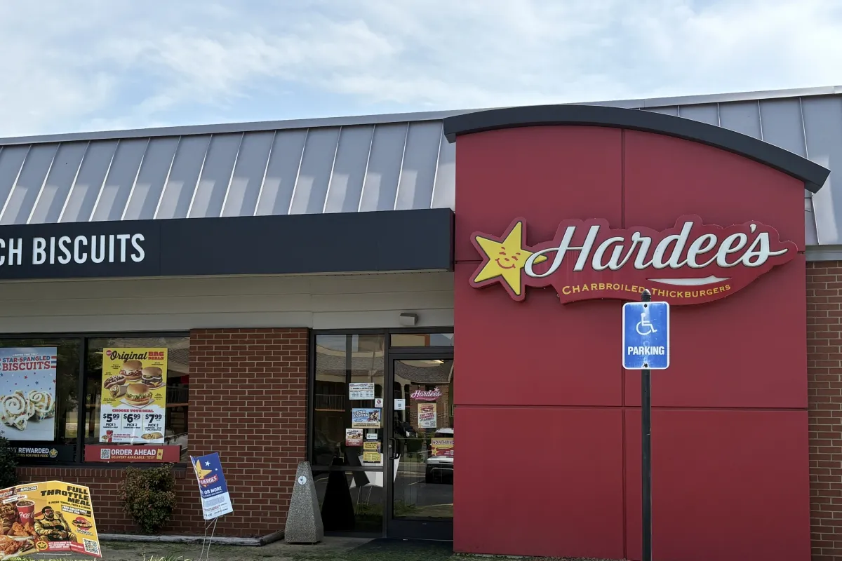 Building exterior for Hardee's