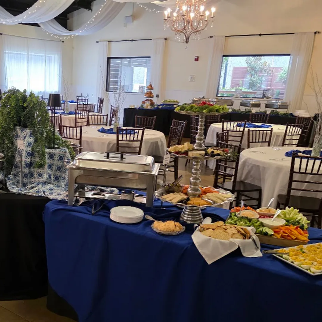 Magnolia Woods ballroom with buffet table