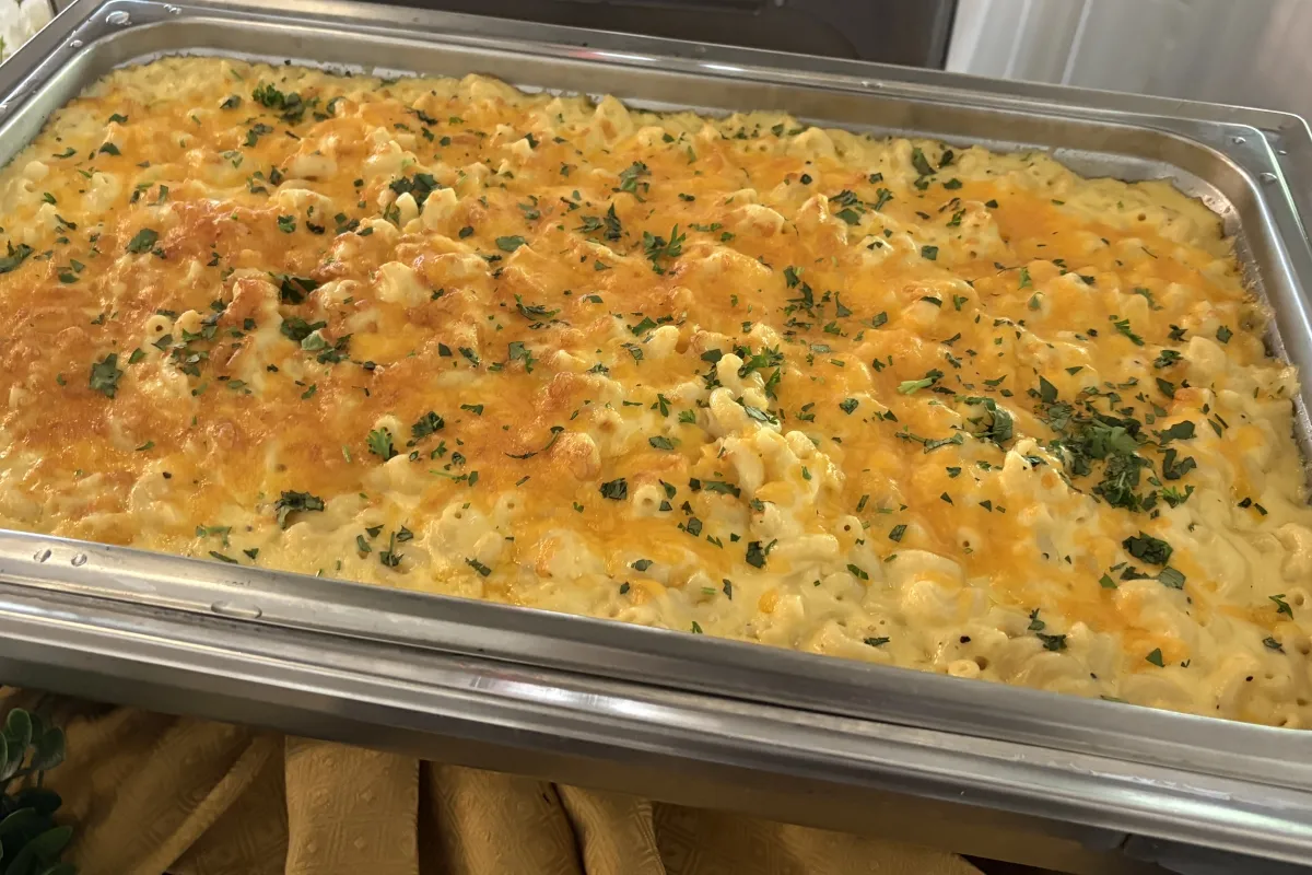 Baked macaroni and cheese from Savory Moments Catering