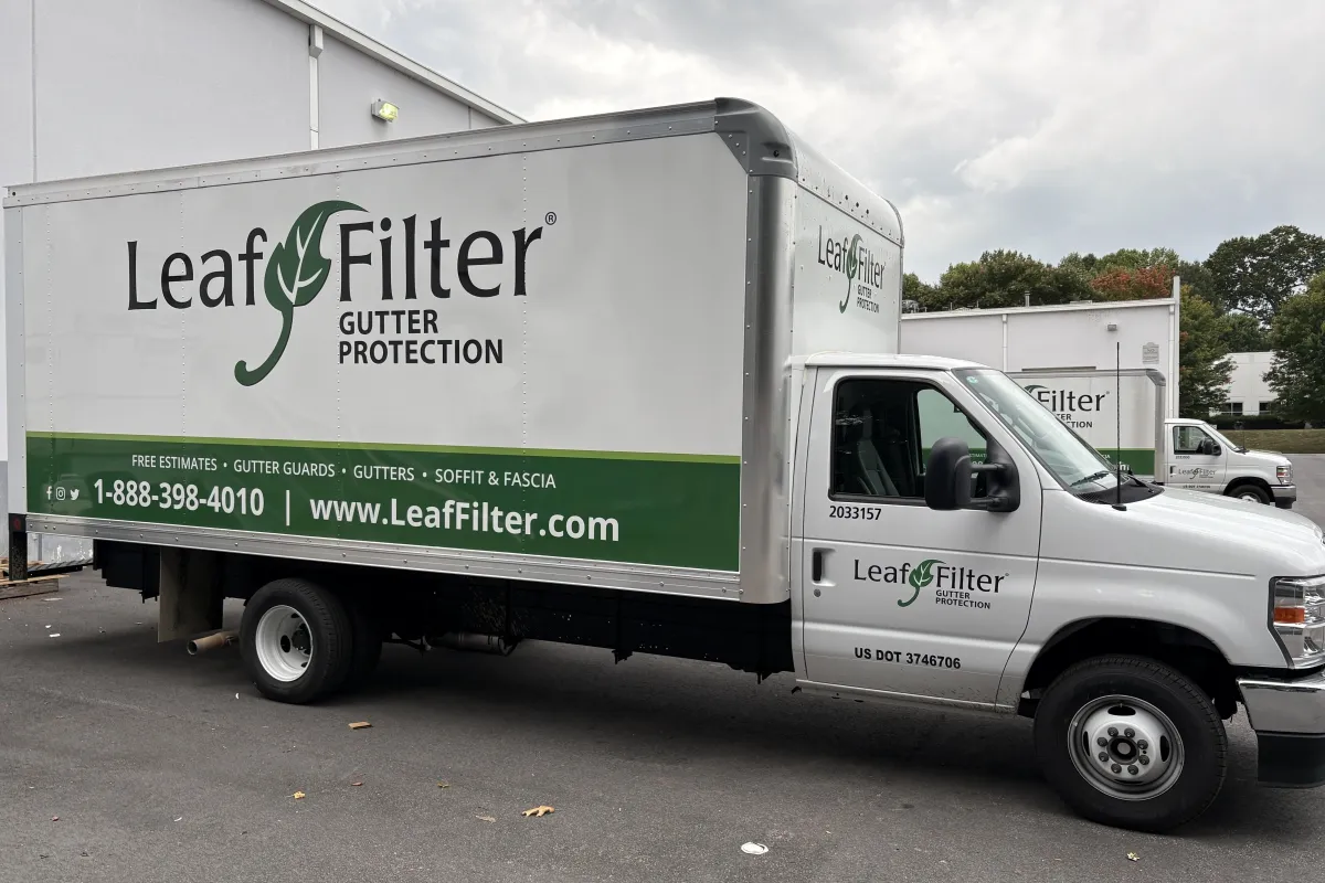 Service truck for Leaffilter Gutter Protection