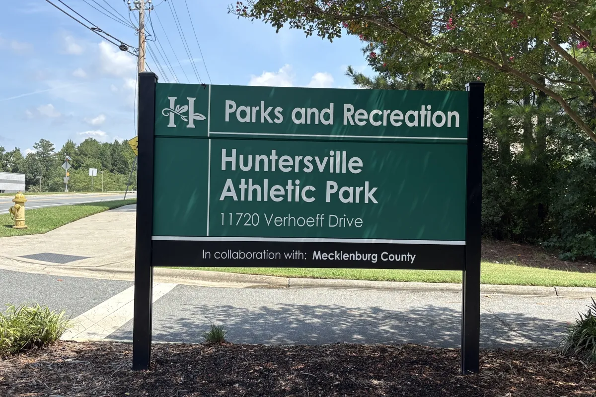 Sign for Huntersville Athletic Park