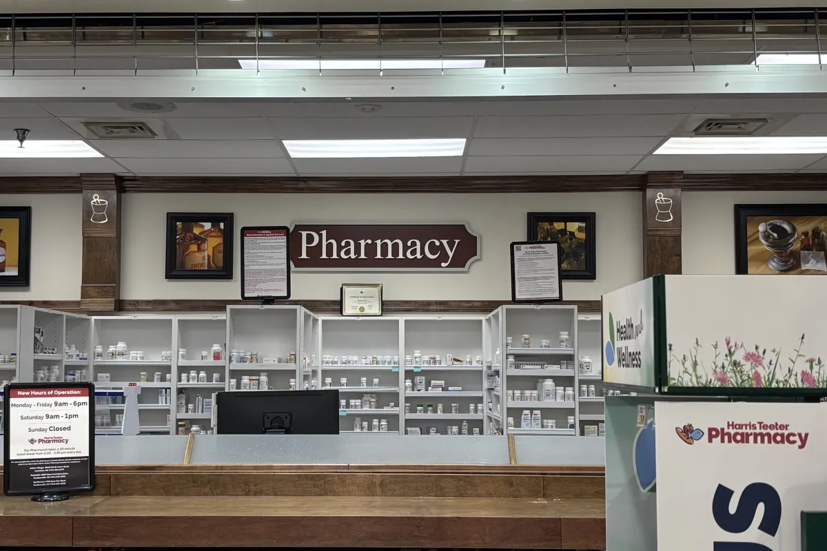 Pharmacy desk at Harris Teeter Pharmacy in Regency Village