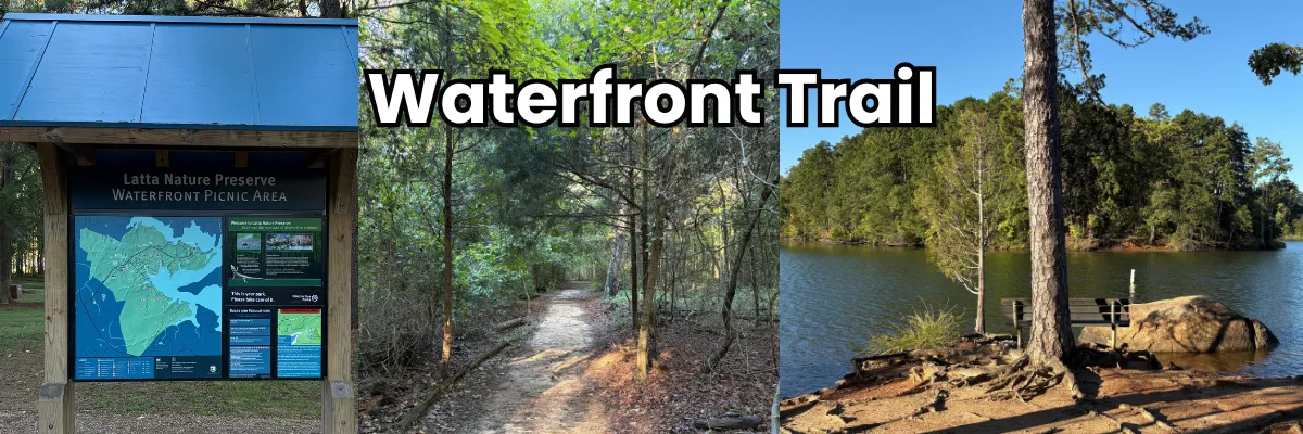 A collage of images from the Waterfront Trail at Latta Nature Preserve