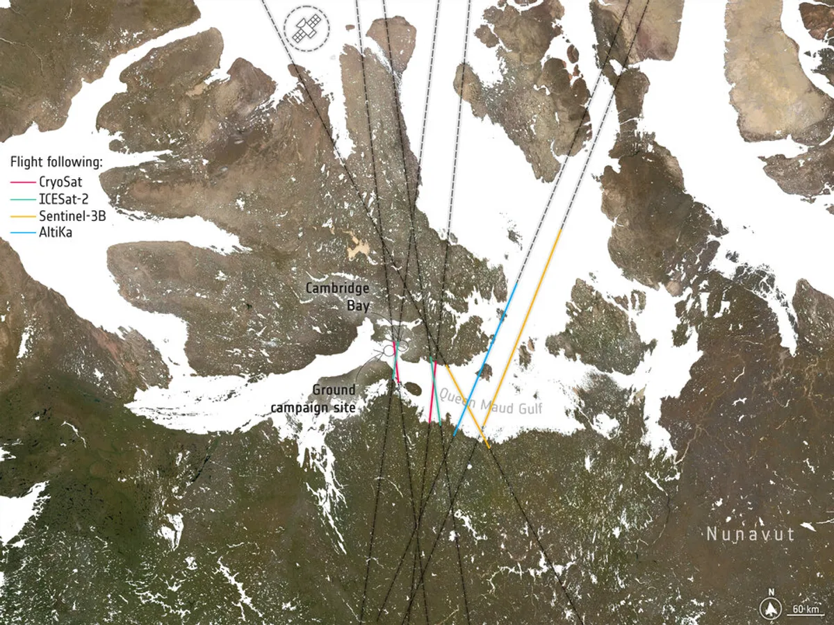 แผนที่เส้นทางการสำรวจในแคมเปญอาร์กติก