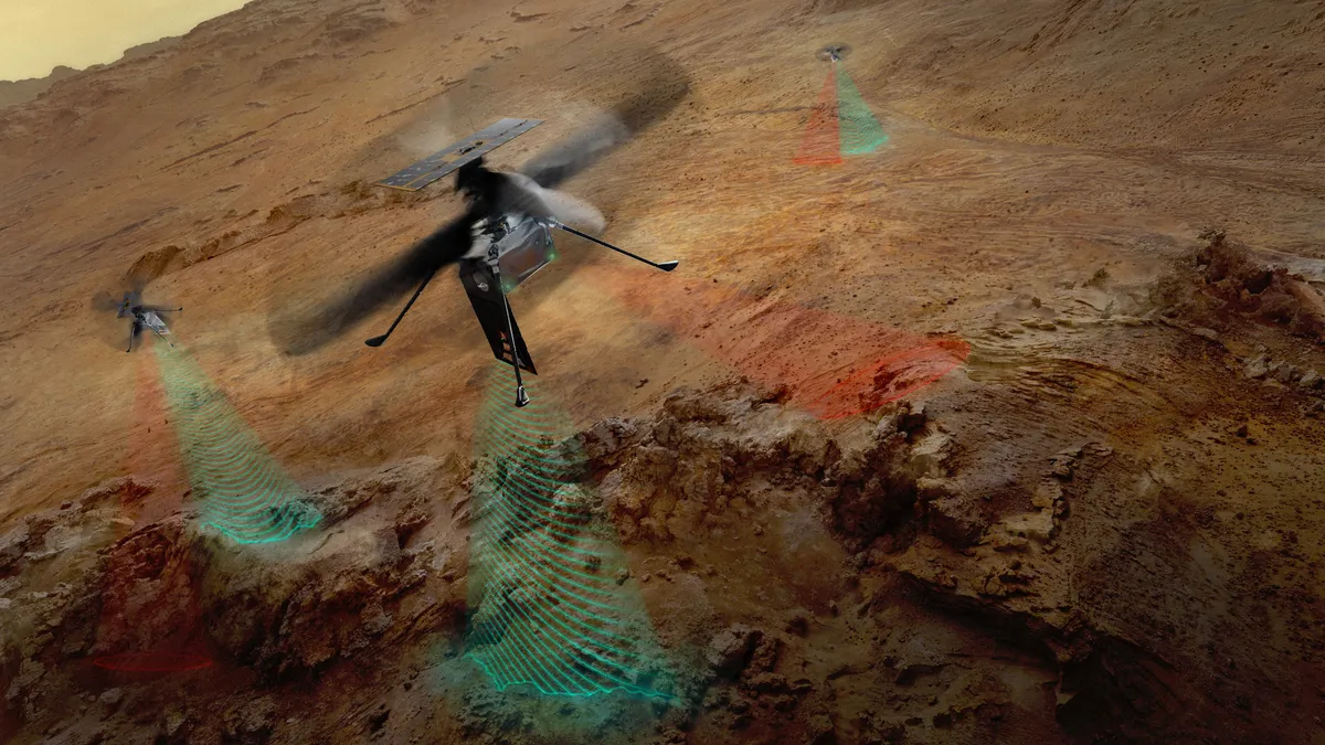 NASA เปิดตัวภาพแนวคิดภารกิจ SkyFall เตรียมส่งเฮลิคอปเตอร์สำรวจ 3 ลำไปยังดาวอังคารในปี 2028 เพื่อเก็บข้อมูลใต้ดินและพื้นผิวด้วยเทคโนโลยีล้ำสมัย ต่อยอดความสำเร็จจาก Ingenuity ที่พิสูจน์แล้วว่าการบินเหนือดาวแดงเป็นไปได้จริง