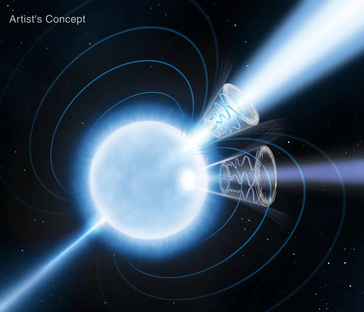 การวิเคราะห์ข้อมูลจากกล้อง IXPE ของ NASA เผยการสังเกตการณ์ดาวแมกเนทาร์ 1E 1547-5408 ที่อาจยืนยันทฤษฎีควอนตัมเกี่ยวกับพฤติกรรมของที่ว่างในอวกาศภายใต้สนามแม่เหล็กสุดขั้ว ซึ่งเป็นปริศนาที่นักวิทยาศาสตร์รอคอยมานานเกือบศตวรรษ