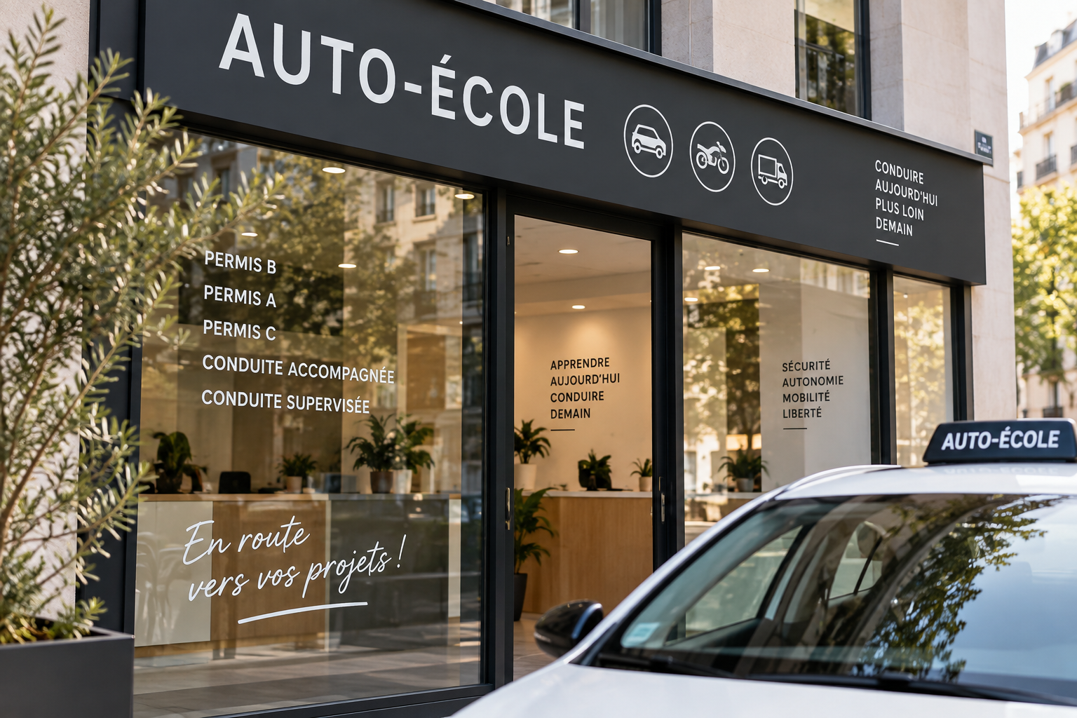 Auto-école, illustration de l'article sur la cession de fonds de commerce d'auto-école