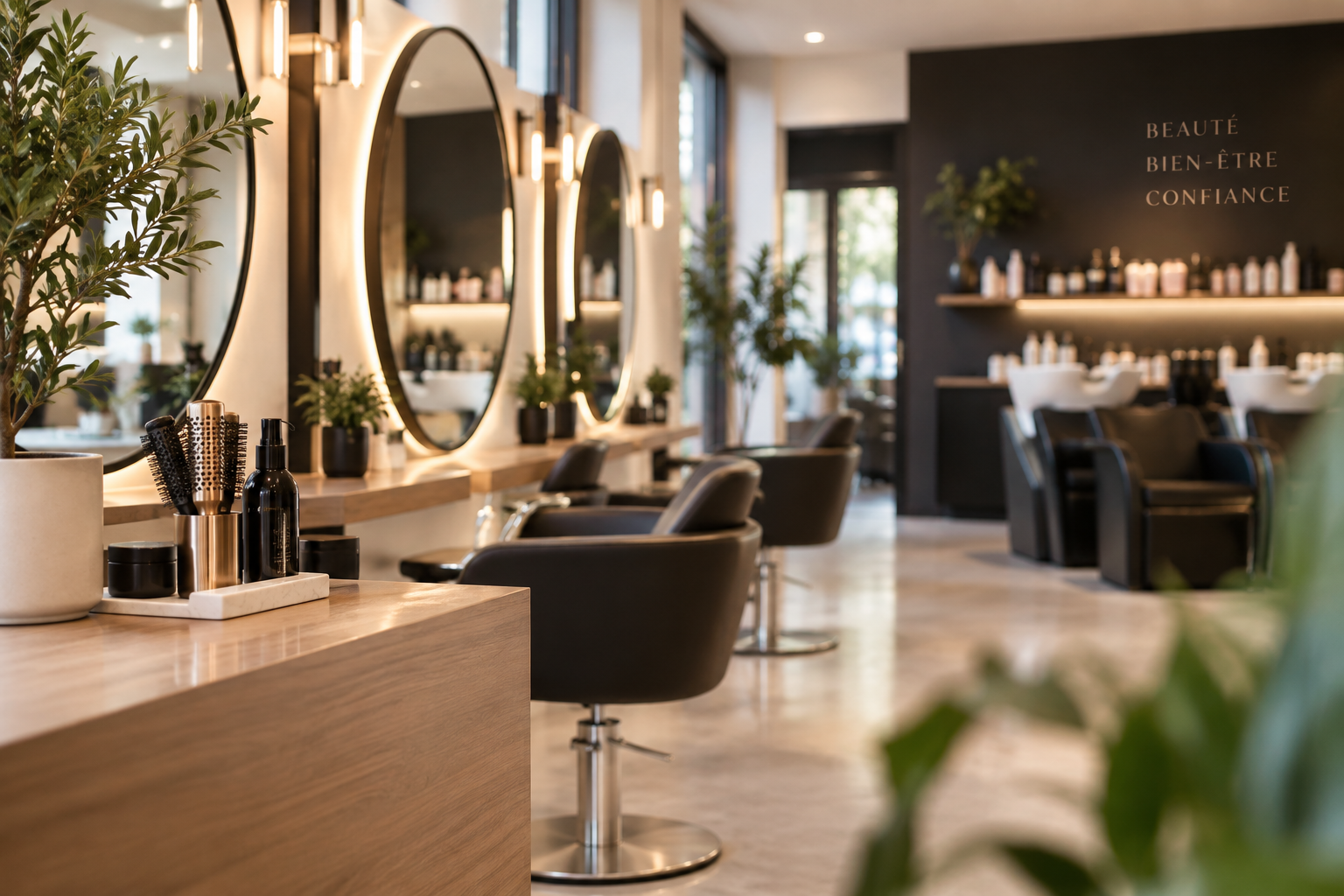 Salon de coiffure et institut de beauté, illustration de l'article sur la cession de fonds de commerce de coiffure et d'esthétique