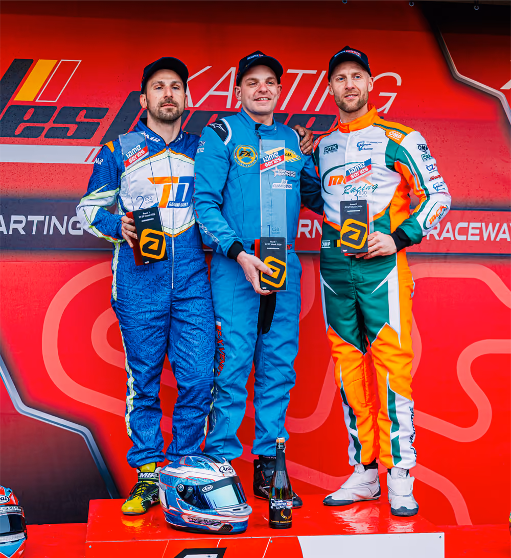 MCK Racing driver on the podium in Mariembourg