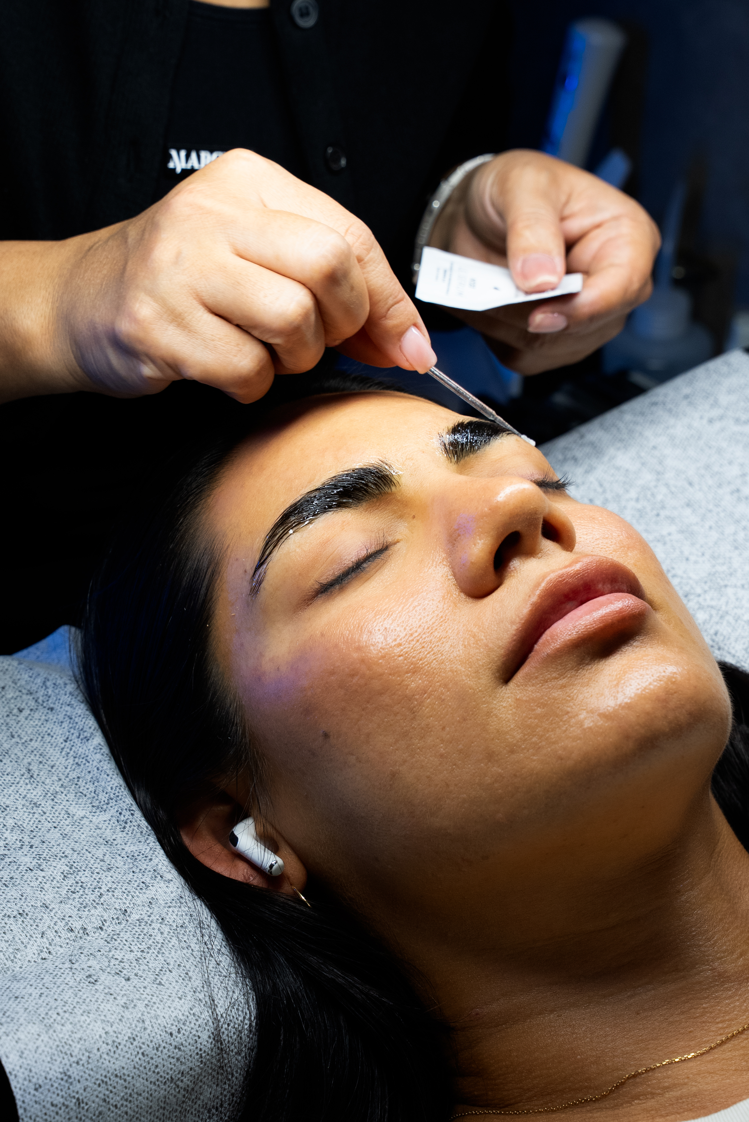 Eyebrow lamination treatment at March14 Lash and Brow Atelier Dubai
