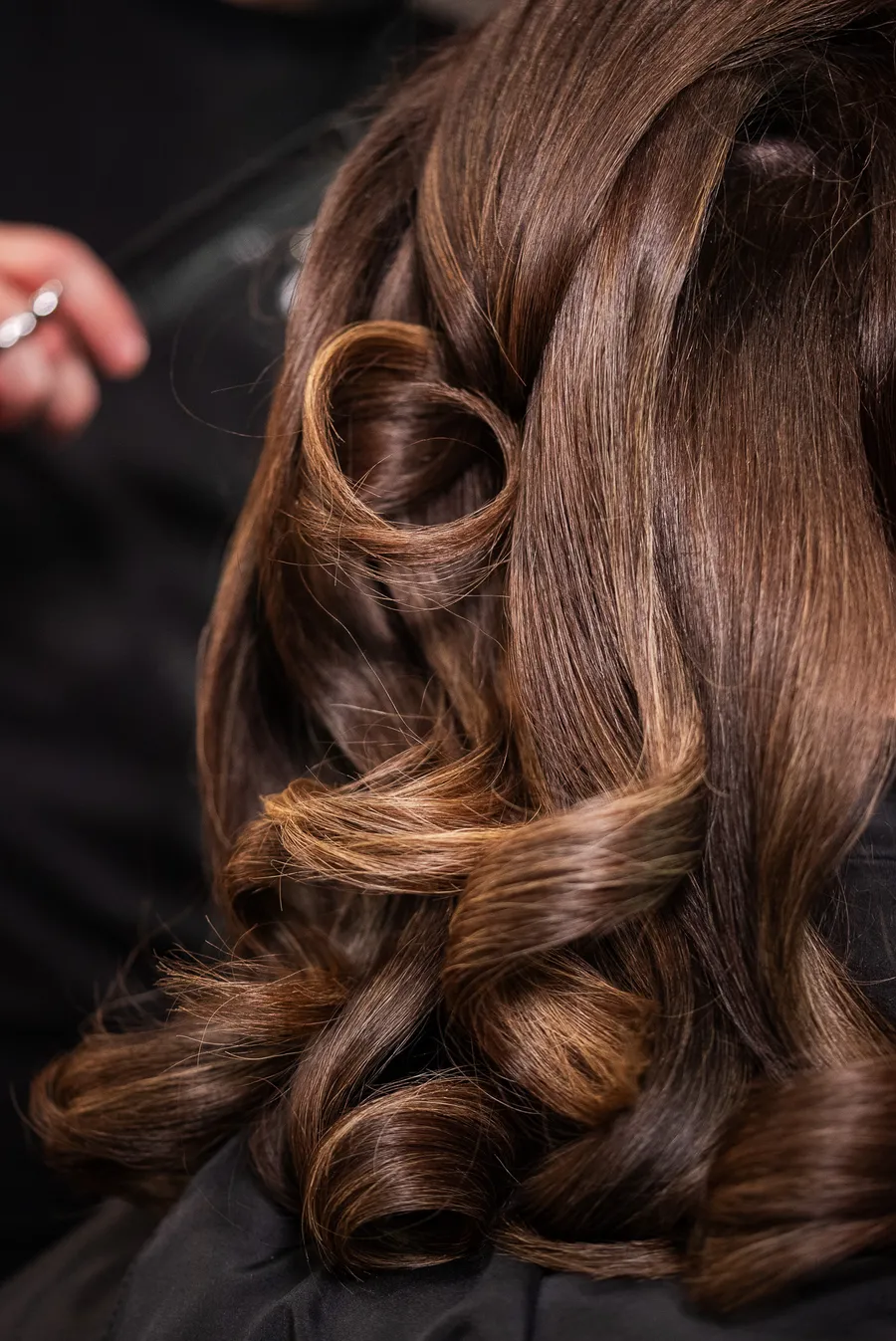 Brushed curls set to hold after a blow dry at March14