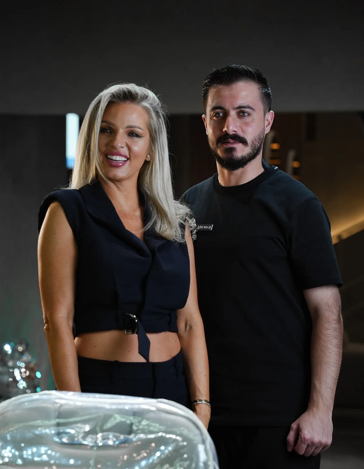 Ruby Barreau, founder of March14, with celebrity hairdresser Essa Makhoul at the March14 Hair Studio in Dubai