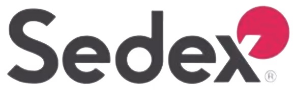 Sedex company logo with black text and a red circular shape above the 'x'.