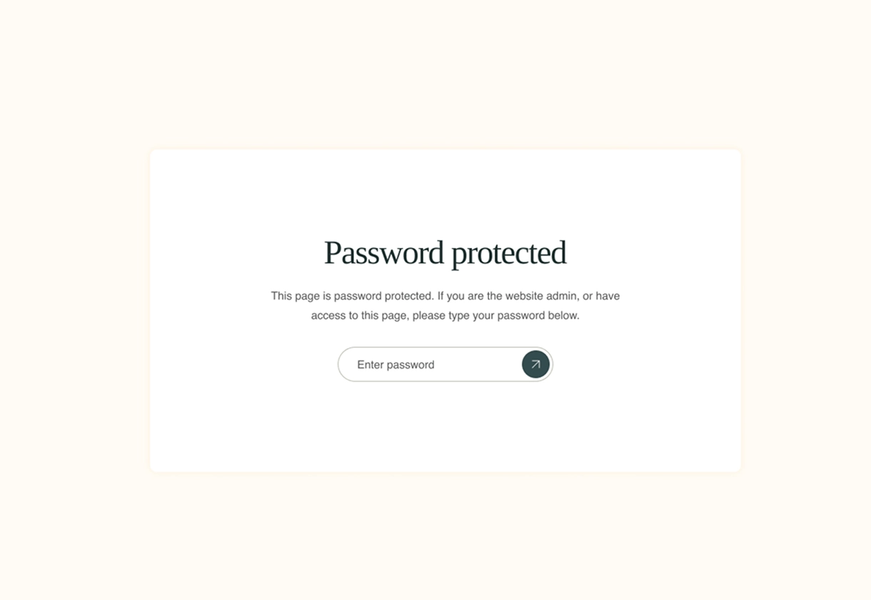 Password protected page