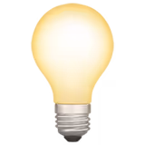 Bombilla encendida con luz cálida sobre un fondo de colores degradados.