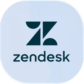 Zendesk logo with abstract geometric shapes above the company name.
