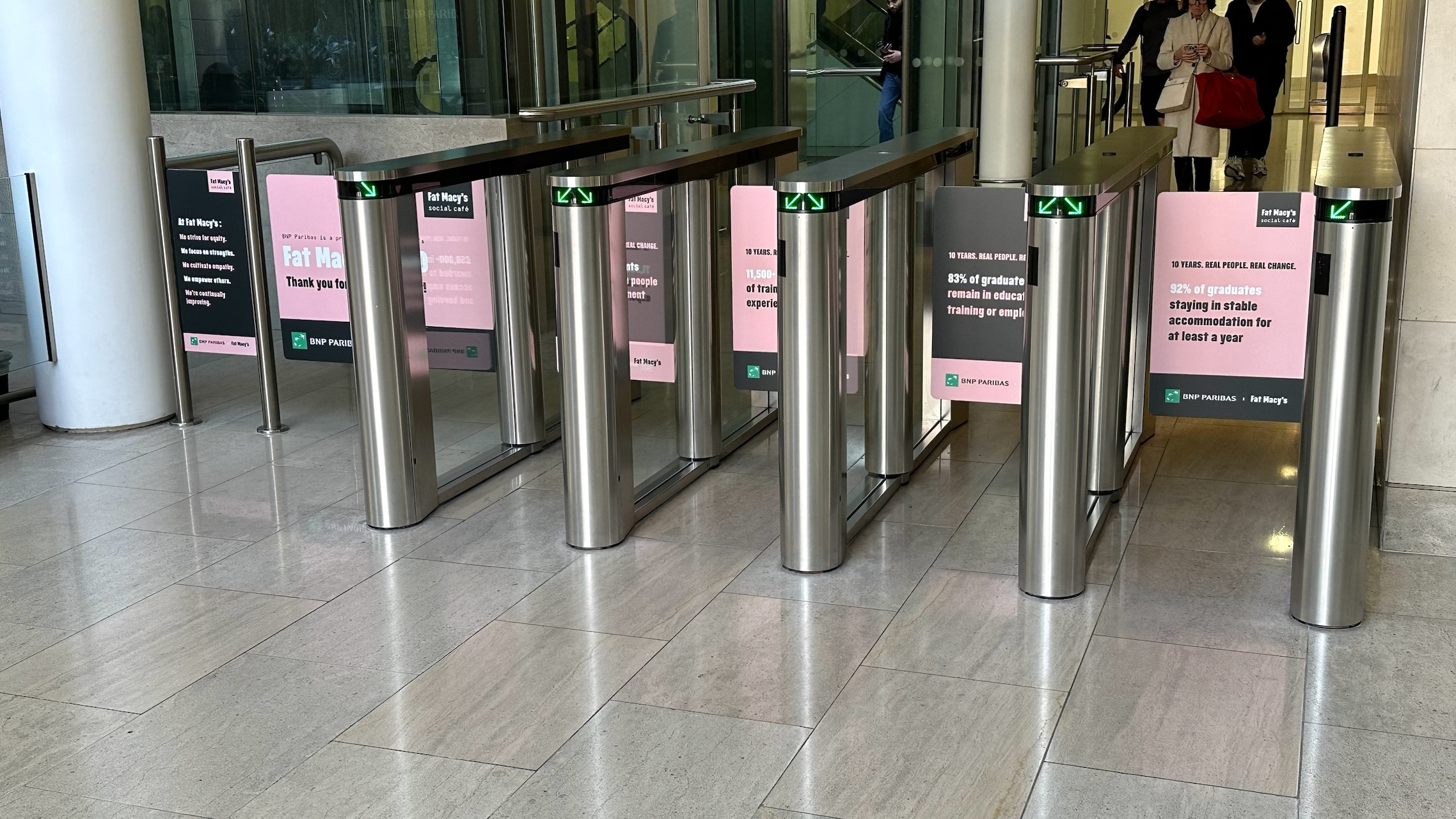 Vinyl application on security gates