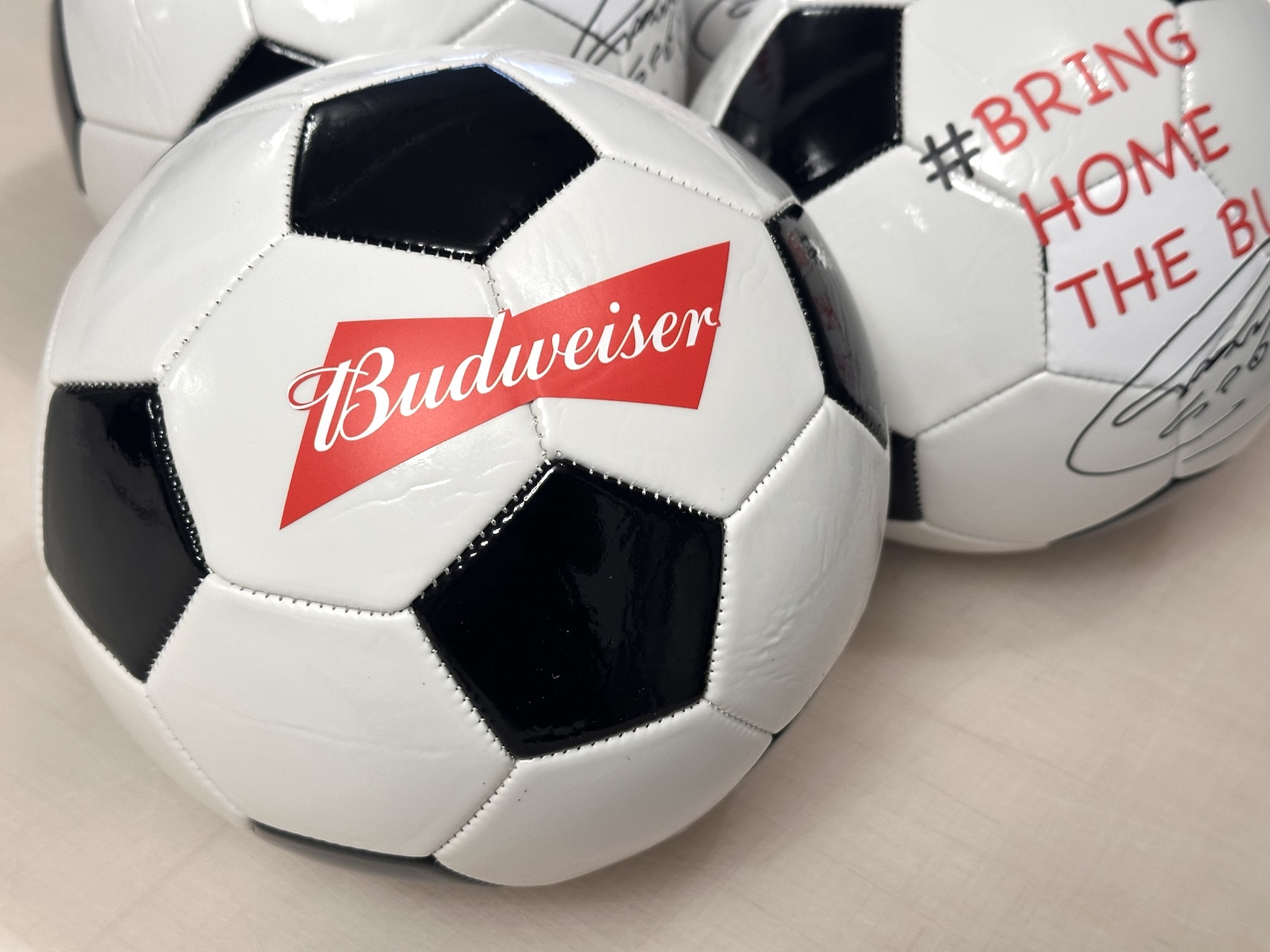 Branded footballs for Budweiser