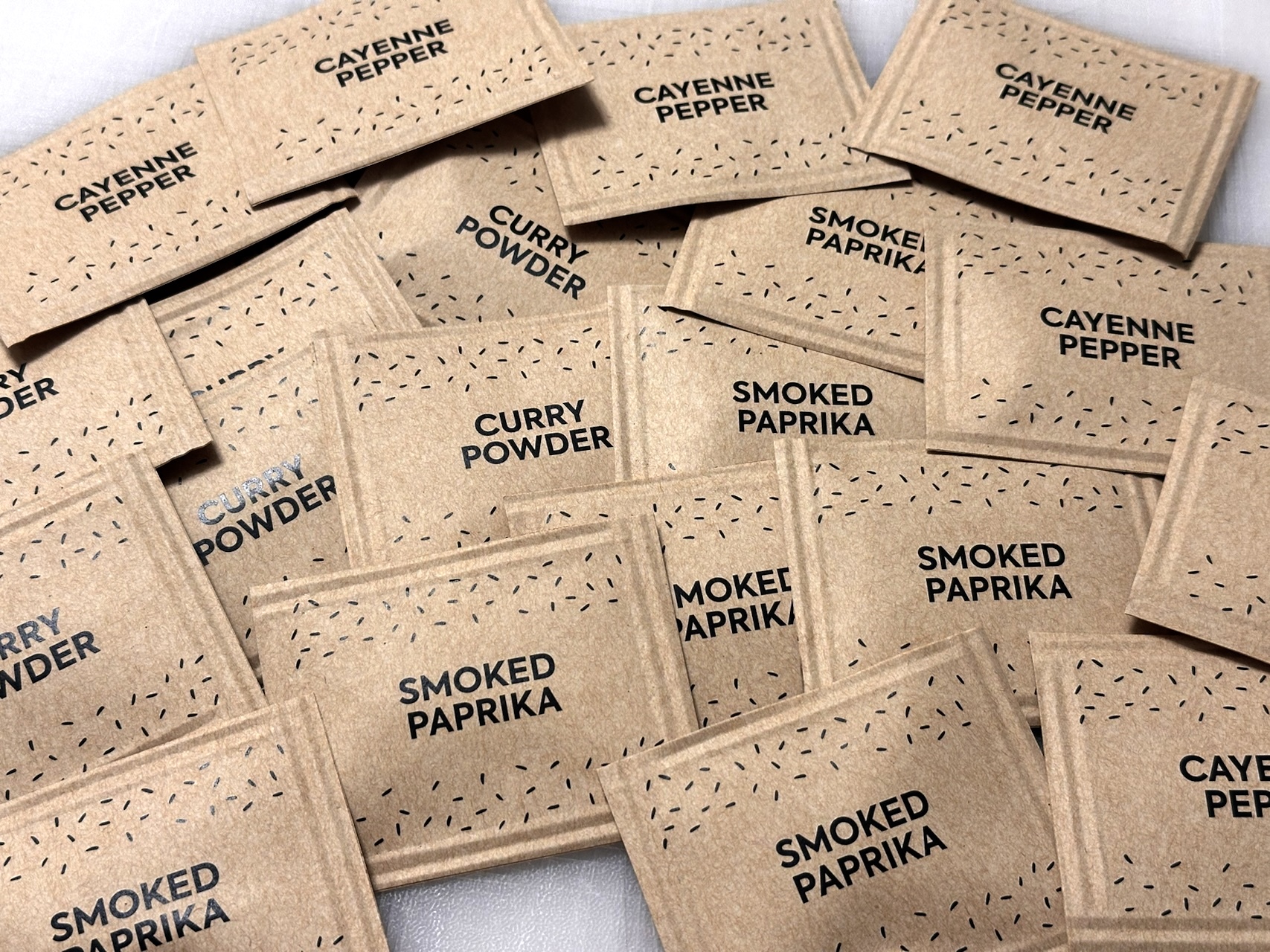 Condiments sachets with custom print