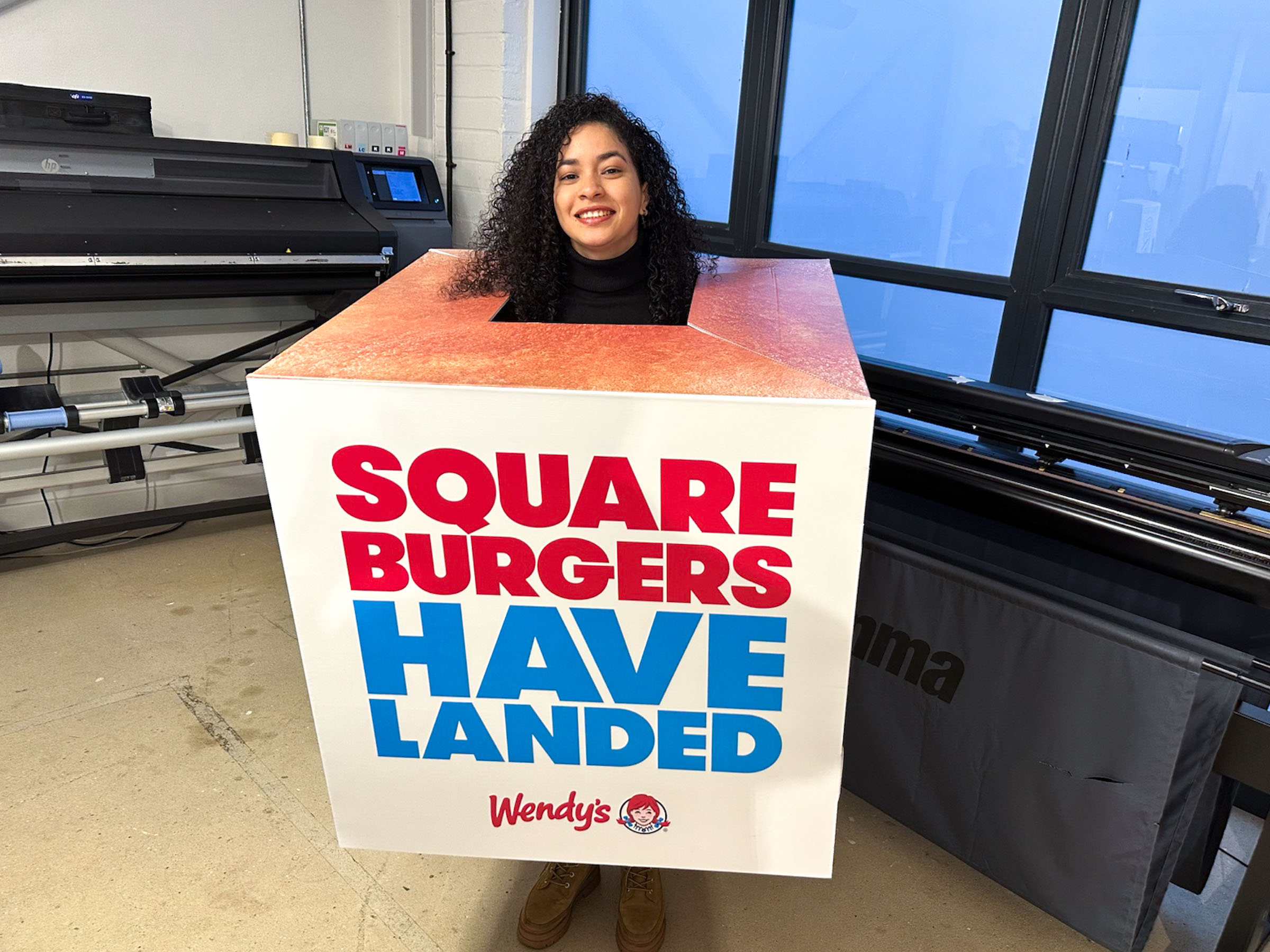 Custom built publicity costume for on-site advertising