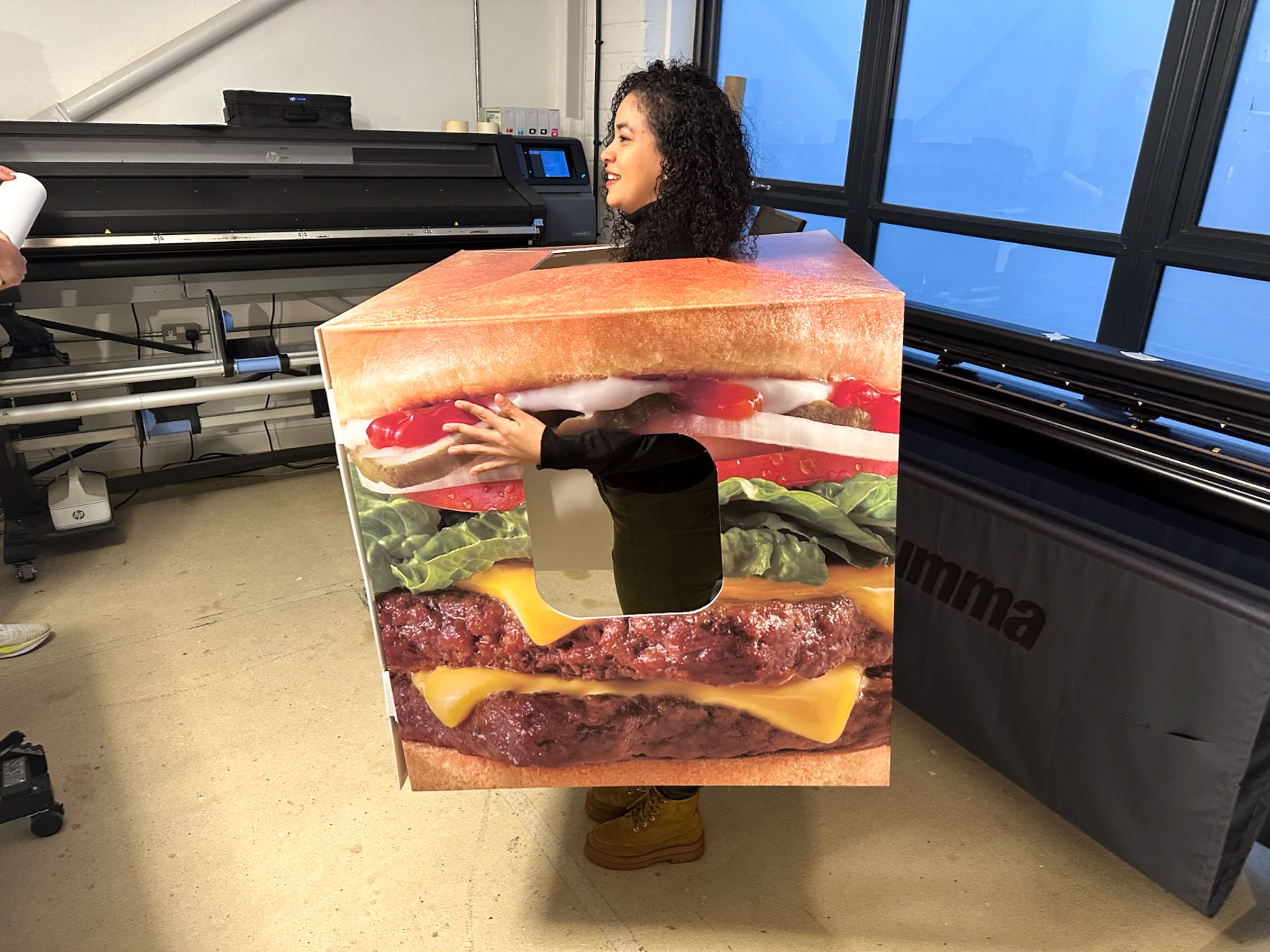 Custom built publicity costume for on-site advertising
