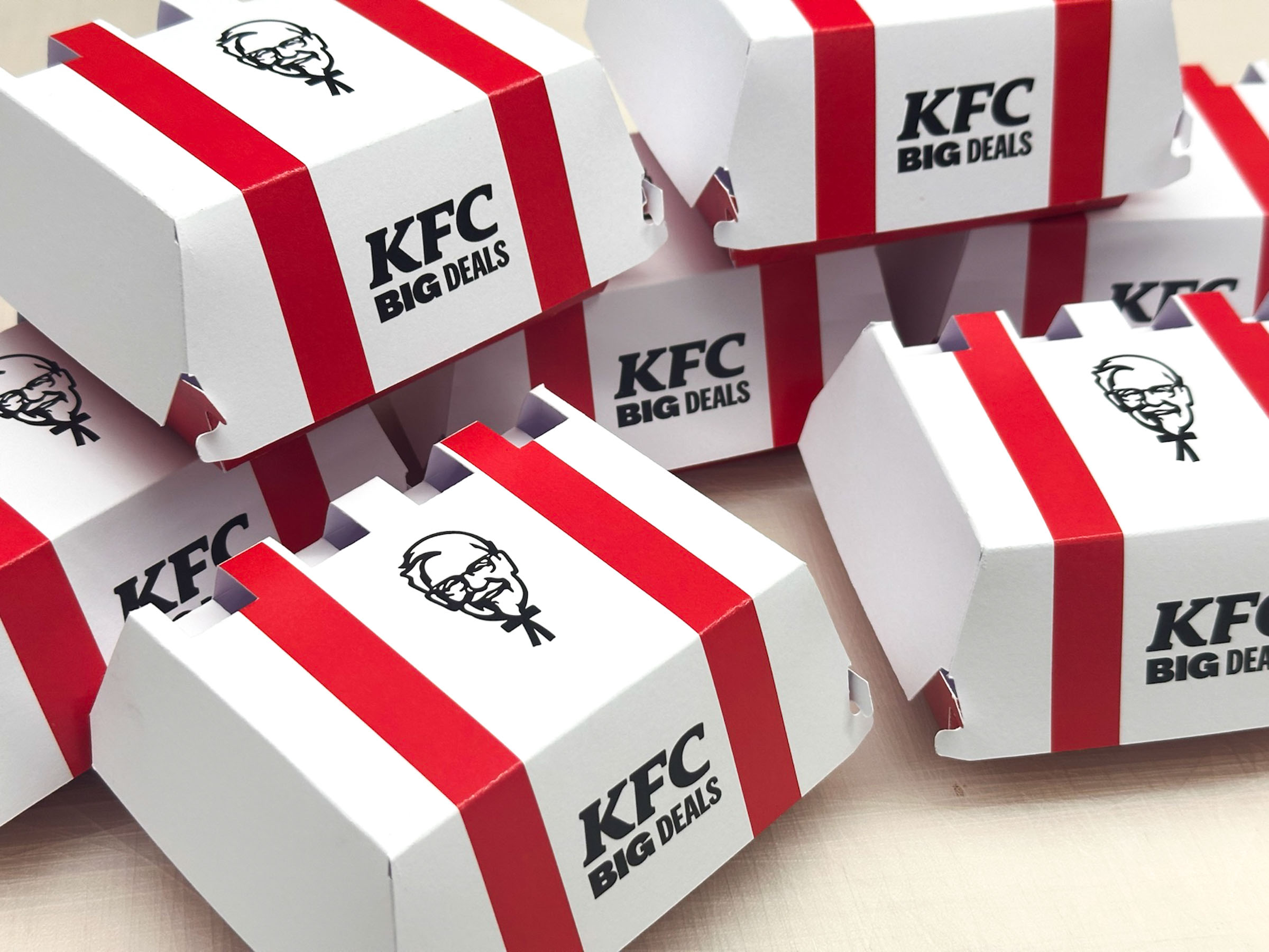 Printed burger boxes for KFC