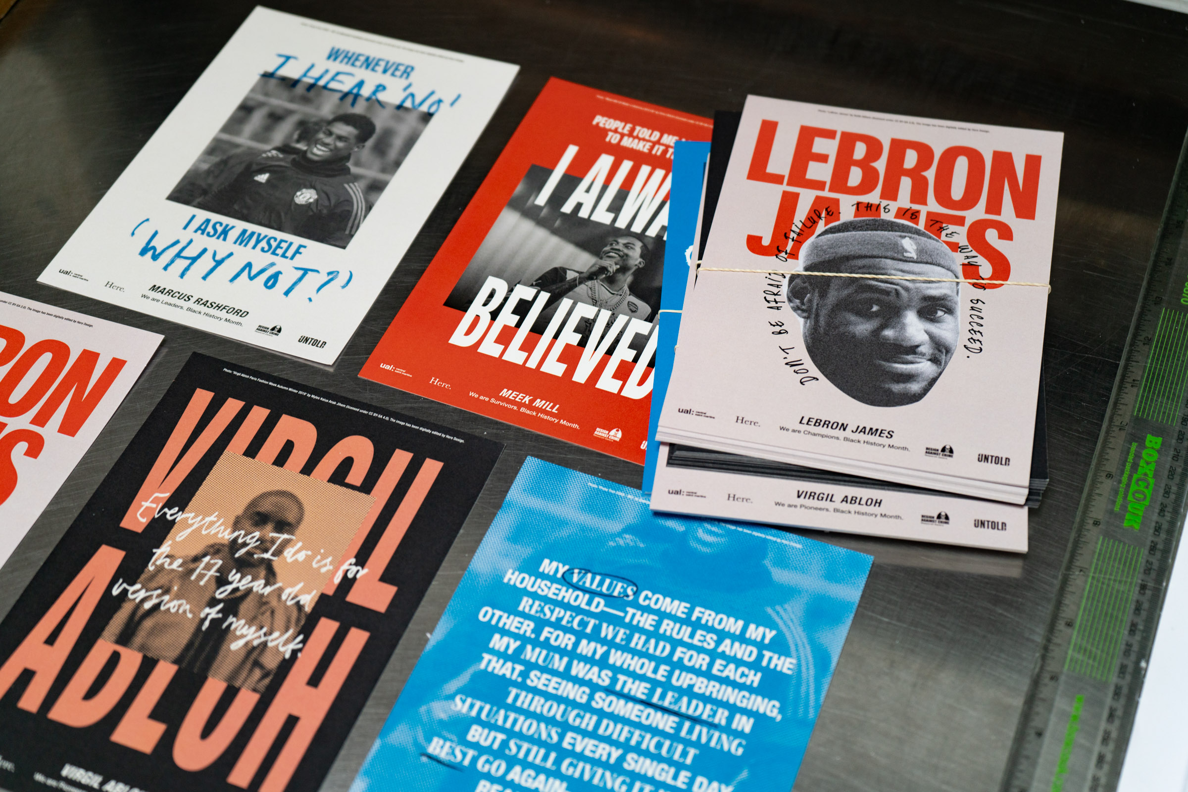 Posters designed by here design x central saint martins x design against crime
