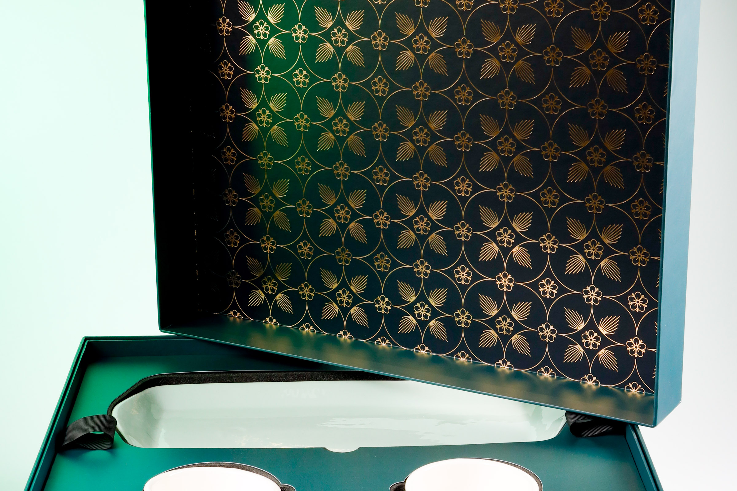 Gold foil on luxury custom PR box