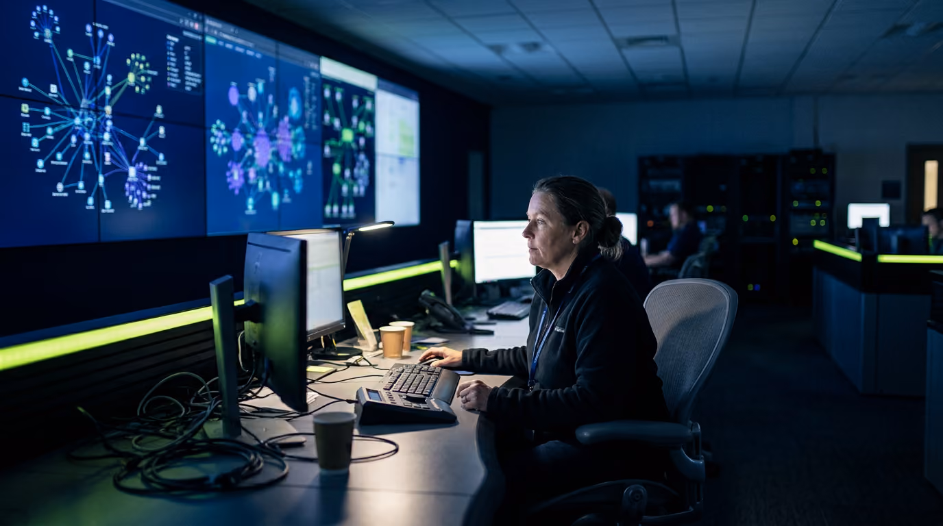 Netzwerk-Operations-Center von Argos Security mit Topologie-Visualisierungen