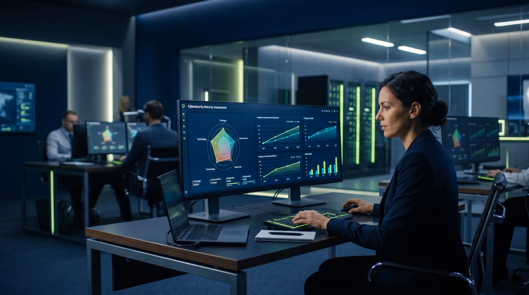 Analyst von Argos Security bewertet die Sicherheitsreife anhand eines Reifegrad-Dashboards
